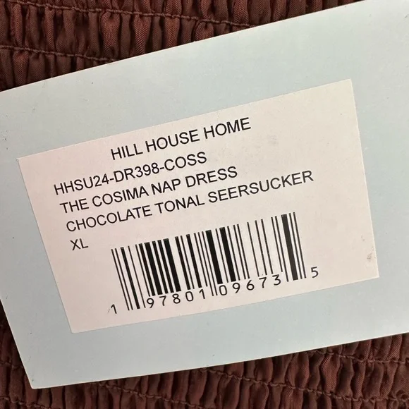 Hill House Cosima Nap dress. Chocolate Tonal Seersucker. XL. NWT - Picture 7 of 8